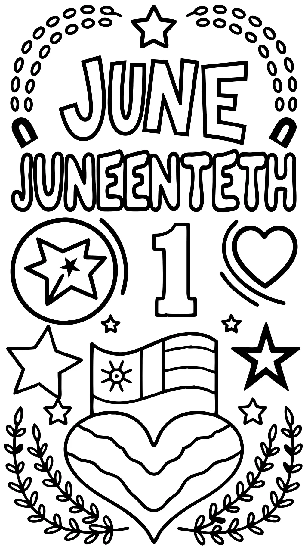 pages à colorier imprimables de Juneteenth 2024